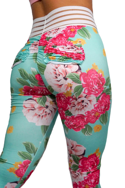 TF Floral Scrunch Leggings, Pink Floral (Alphalete, CLS, Cute Booty Lounge)